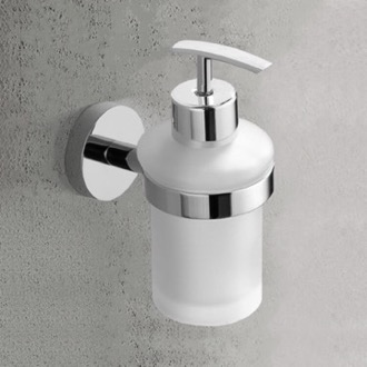 Chrome Wall Mounted Frosted Glass Soap Dispenser Nameeks NCB41